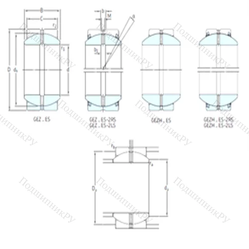 Подшипник скольжения сферический GEZ 300ES-2LS от производителя  SKF