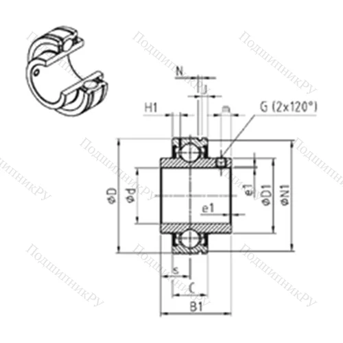 Подшипник шариковый радиальный CUC 207-22