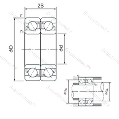 Подшипник шариковый радиально-упорный спаренный 7203BDF
