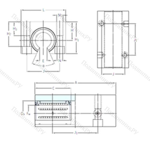 Подшипник шариковый линейный LTCF 16-2LS от производителя  SKF