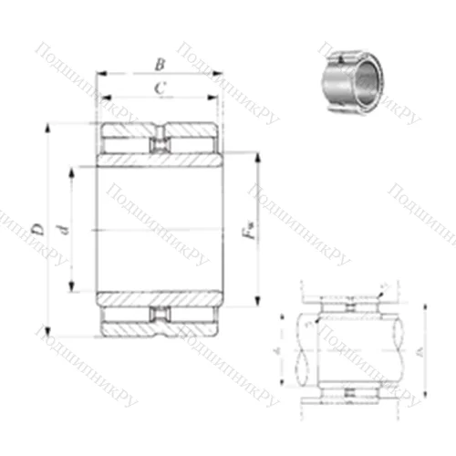 Подшипник игольчатый радиальный GBRI 223516 от производителя  IKO
