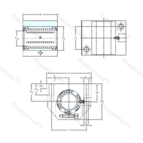 Подшипник шариковый линейный LUNE 40 от производителя  SKF