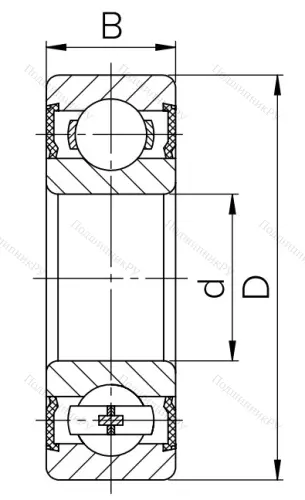 Шариковый однорядный подшипник 180211 (6211 2RS) в Архангельске