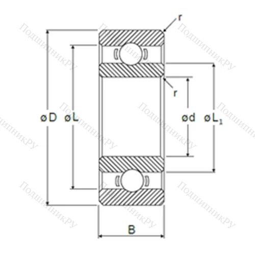 Подшипник шариковый радиальный R-620W 52