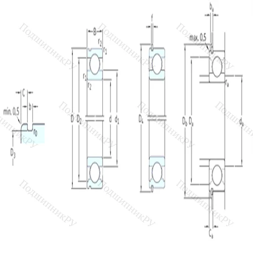 Подшипник шариковый радиальный 6219NR от производителя  SKF