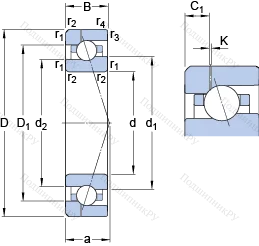 Подшипник 7010 ACE/HCP 4AH 1