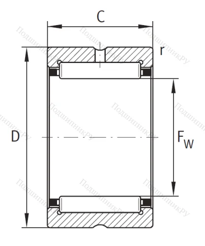 Игольчатый подшипник NK 95/26 XL от производителя  INA