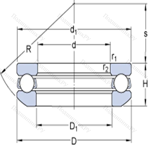 Одинарные упорные шарикоподшипники 53218 + U 218 от производителя  SKF