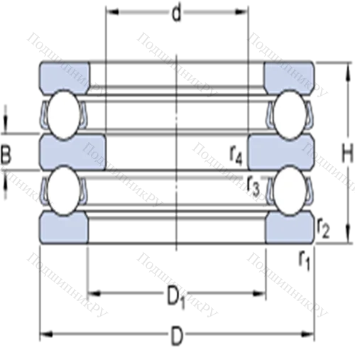 Двойные упорные шарикоподшипники 52205 от производителя  SKF