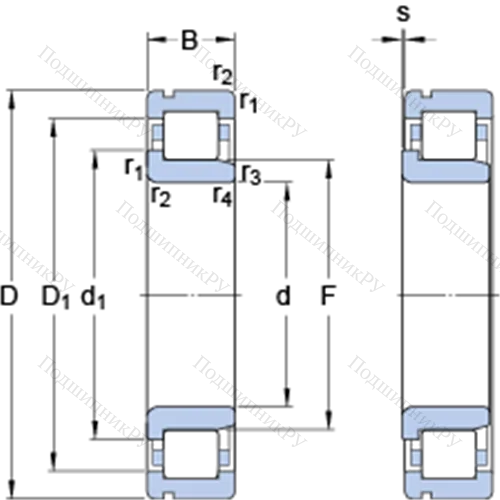 Однорядные цилиндрические роликоподшипники NJ 328 ECNML