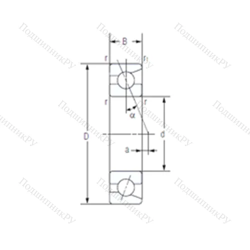 Подшипник шариковый радиально-упорный 7005AC