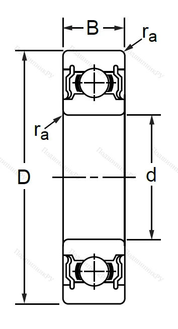 Однорядный шариковый подшипник SS 6200 2RS (180200 Ю ГОСТ) в Архангельске