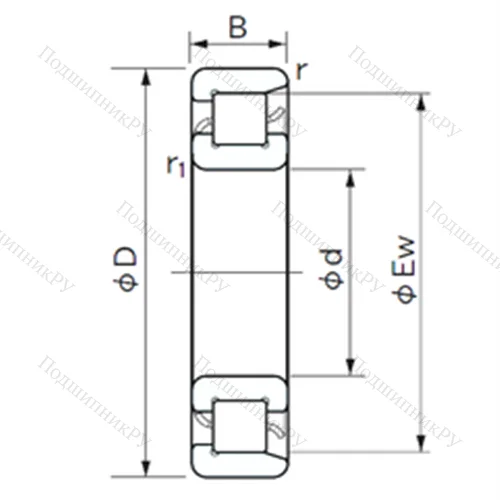 Подшипник роликовый радиальный NF 1008