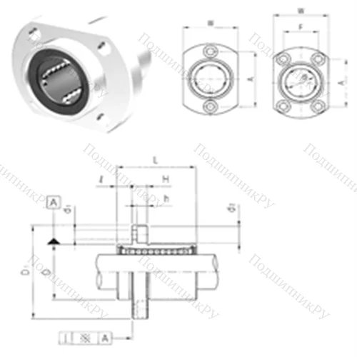 Подшипник шариковый линейный LMHP 8