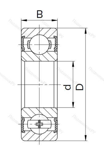 Миниатюрный шариковый подшипник 1000094 2RS (619/4 2RST) в Архангельске