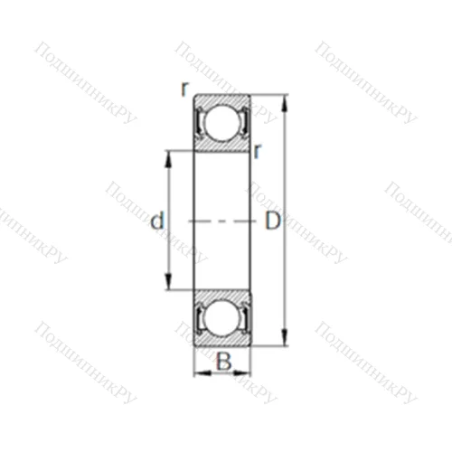 Подшипник шариковый радиальный 6905-2RZ