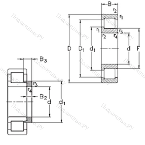 Подшипник роликовый радиальный NJ 220-E-M 6+HJ 220-E от производителя  NKE