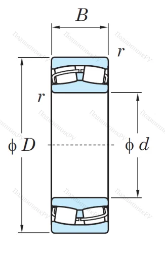 Сферический роликовый подшипник 22211 RZW 33 от производителя  KOYO