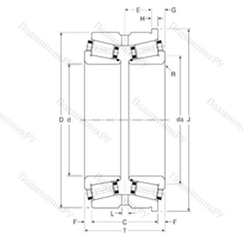 Подшипник роликовый радиально-упорный 180101X/180180XH от производителя  Gamet