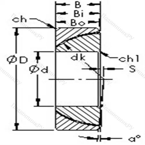 Подшипник скольжения сферический GAC 35N
