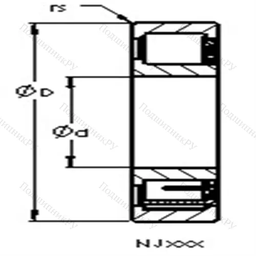 Подшипники роликовые радиальные с цилиндрическими роликами NJ 2217 EMA от производителя  AST