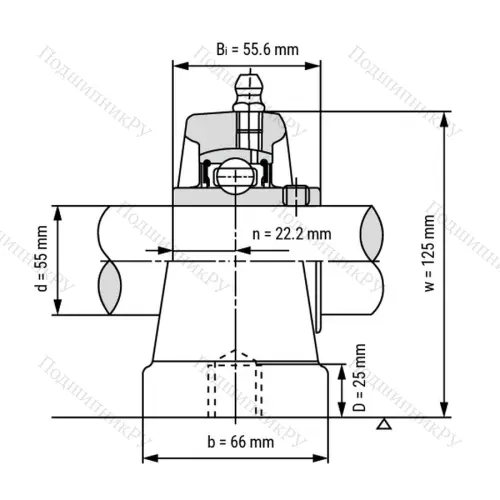 Подшипниковый узел UCPA 211 - Вал: 55 мм от производителя  LPZ