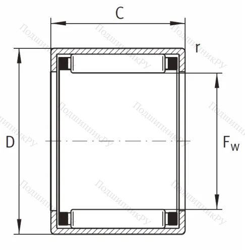 Игольчатый подшипник HK 2816 от производителя  INA