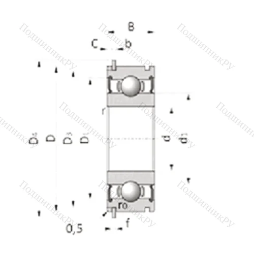 Подшипник шариковый радиальный AB 40002S 05