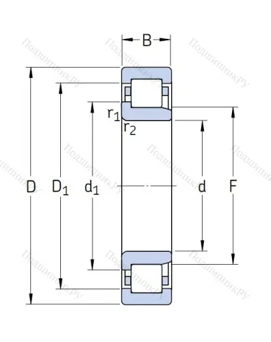 Роликовый цилиндрический подшипник NJ 310 ECJ/C 3 от производителя  SKF