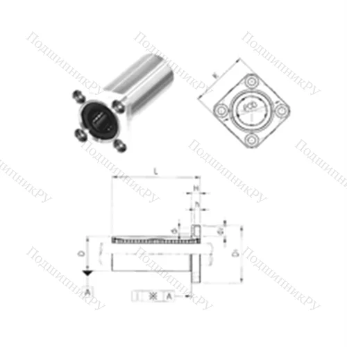 Подшипник шариковый линейный LMK 35LUU от производителя  Samick