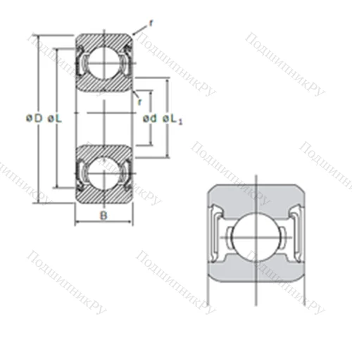 Подшипник шариковый радиальный 629DD