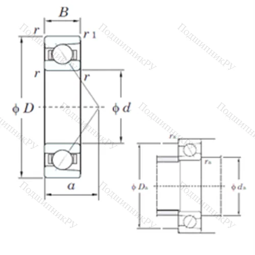Подшипник шариковый радиально-упорный HAR 022C