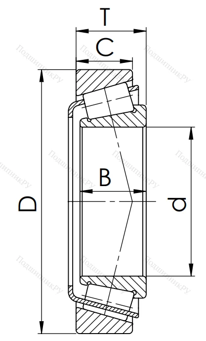 Конический роликовый подшипник 33205 (3007205) в Архангельске