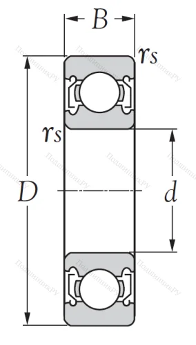 Однорядный шариковый подшипник R 18 ZZ от производителя  KSM Однорядный шариковый подшипник R 18 ZZ от производителя  KSM