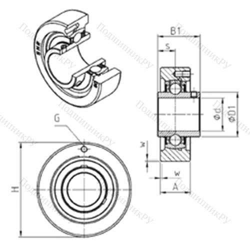 Подшипниковый узел шариковый радиальный UCC 320 от производителя  SNR