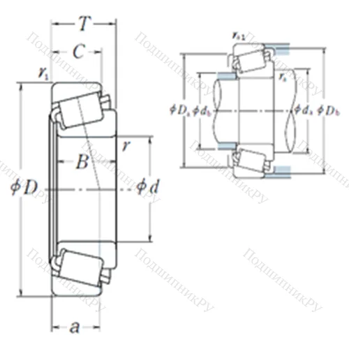 Подшипник роликовый радиально-упорный 581/572X от производителя  NSK