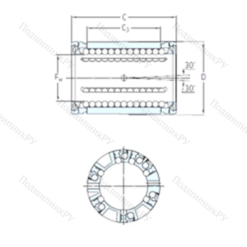 Подшипник шариковый линейный LBCD 12 A-2LS от производителя  SKF