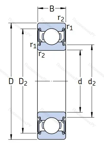 Однорядный шариковый подшипник 6000 2RSLTN 9/C 3VT 162 от производителя  SKF