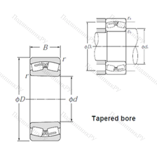 Подшипник роликовый радиальный самоцентрирующийся 23964K от производителя  NTN