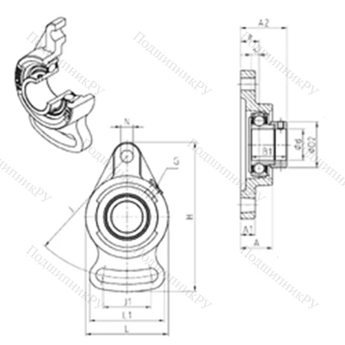 Подшипниковый узел шариковый радиальный ESFA 203 от производителя  SNR