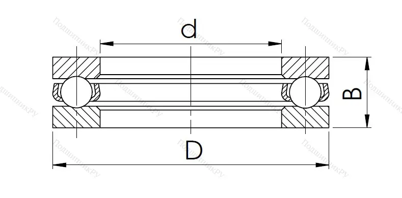 Упорный шариковый подшипник 8103 (51103) в Архангельске
