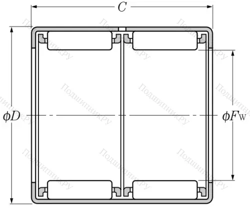 Игольчатый подшипник HK 2030 ZW от производителя  INA