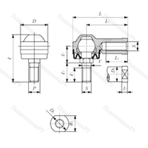 Подшипник скольжения сферический LHSA 5 от производителя  IKO