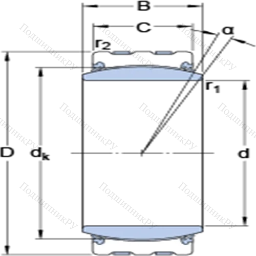 Радиальные сферические подшипники скольжения с контактными поверхностями сталь/сталь, требующие техобслуживания GEC 320 TXA-2RS