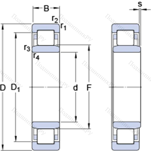 Однорядные цилиндрические роликоподшипники NU 207 ECP