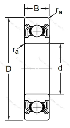 Однорядный шариковый подшипник SS 6808 ZZ (1000808 ZZ Ю ГОСТ) в Архангельске