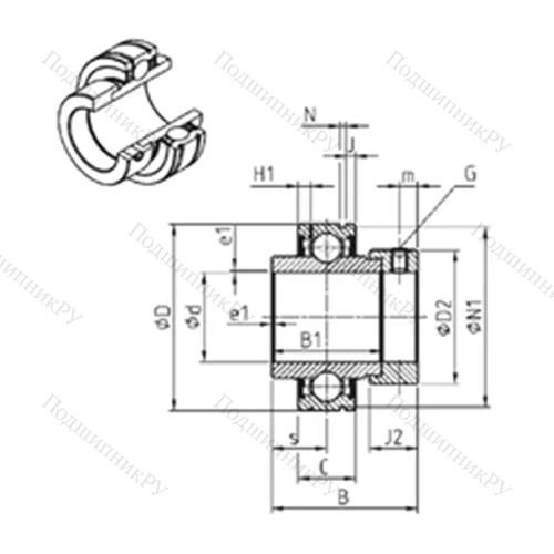 Подшипник шариковый радиальный CEX 206-19