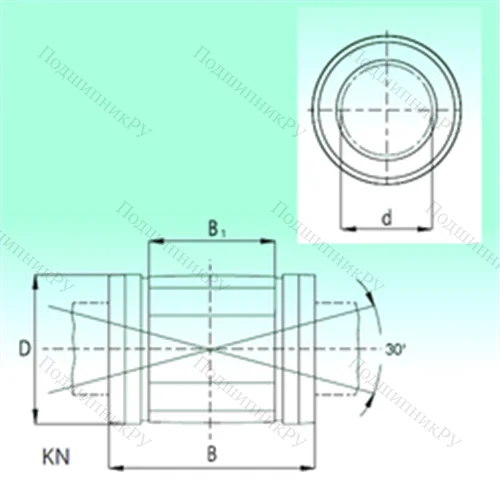 Подшипник шариковый линейный KN 1232-PP от производителя  NBS