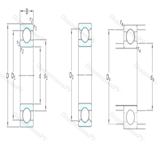 Подшипник шариковый радиальный 61907 от производителя  SKF