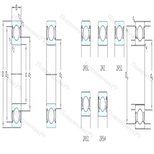 Подшипник шариковый радиальный 607-Z от производителя  SKF